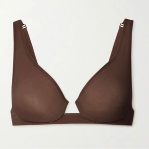 Skims Naked underwire plunge bra size 38B color SMOKEY QUARTZ NWT